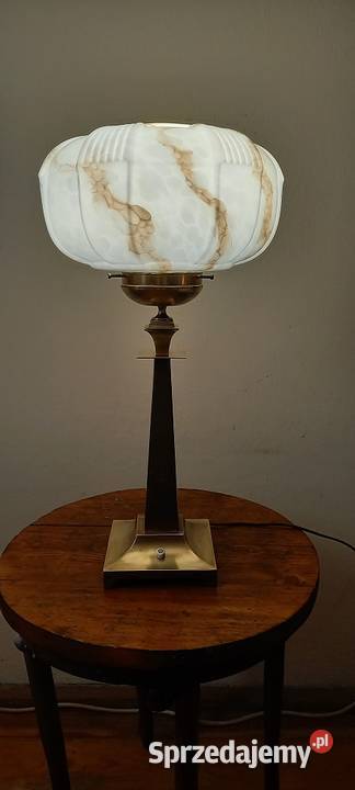 Ładna mosiężna lampa z kloszem Wysyłka Antyki, Sztuka, Kolekcje