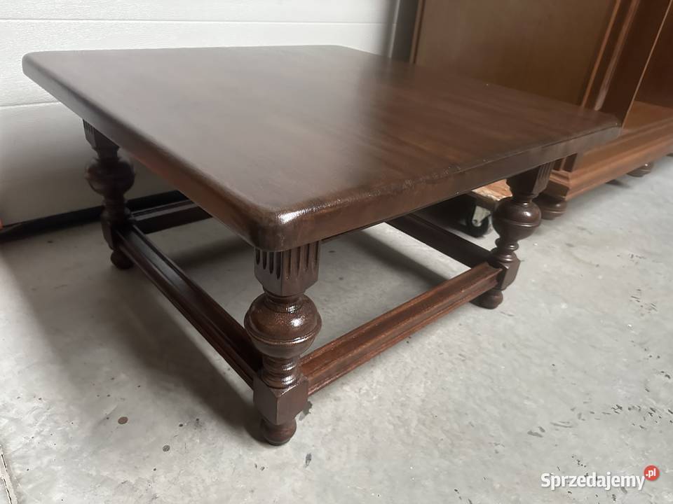 Masywna dębowa ława kwadratowa 90 wielkopolskie Sławoszewek sprzedam