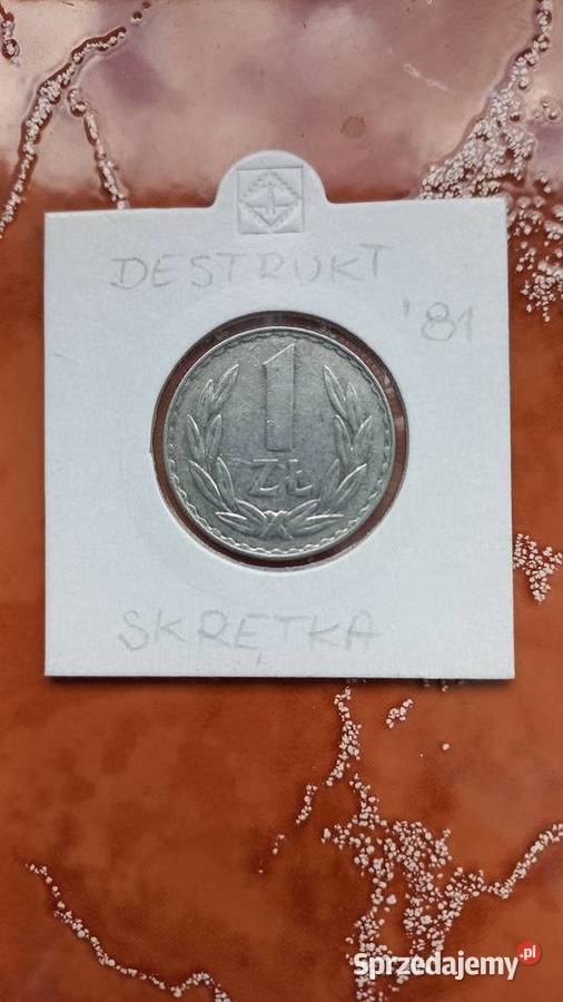1 złoty 1981 destrukt skrętka małopolskie Trzebinia