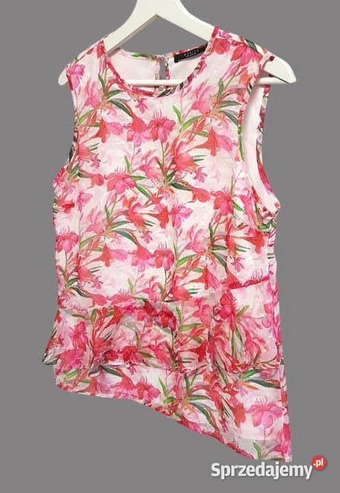 Bluzka różowa kwiaty na ramiączkach Mohito 36S Chrzanów