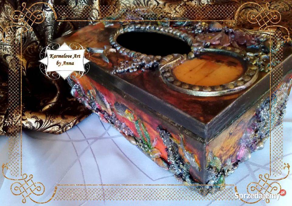 Chustecznik decoupage rękodzieło prezent Warszawa