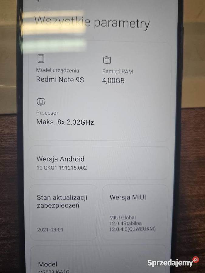 Smartfon Xiaomi Redmi note 9s 464gb Lombardia