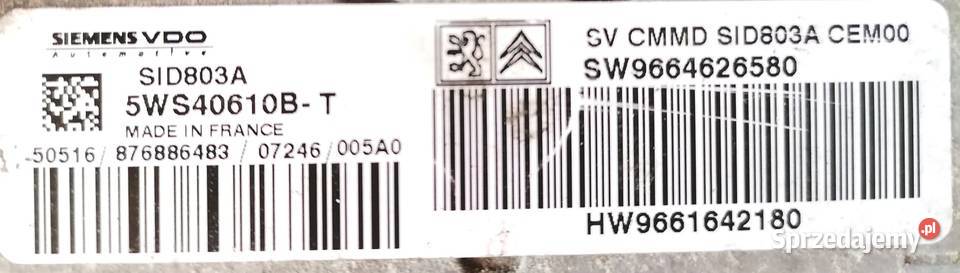 Sterownik silnika Peugeot 807 Nowe