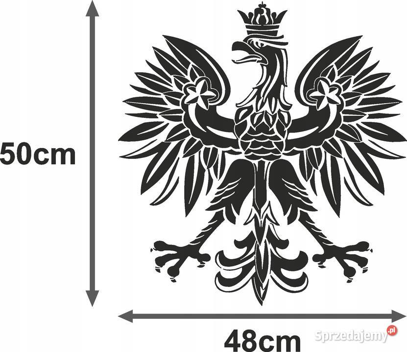 Naklejka ORZEŁEK na bok pojazdu 48x50 czarny wielkopolskie