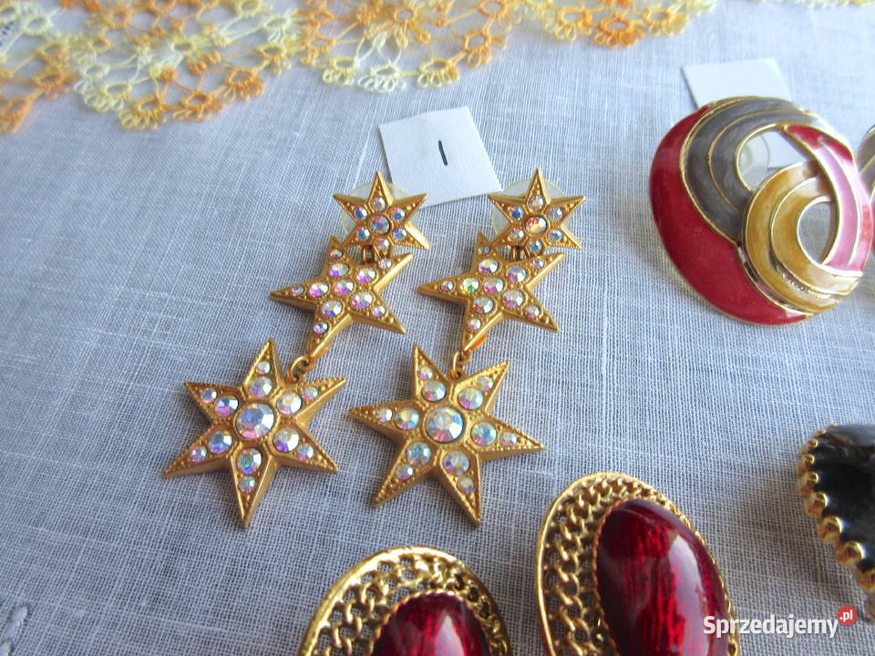 stara biżuteria klipsy lata 80 Kolczyki Straszydle