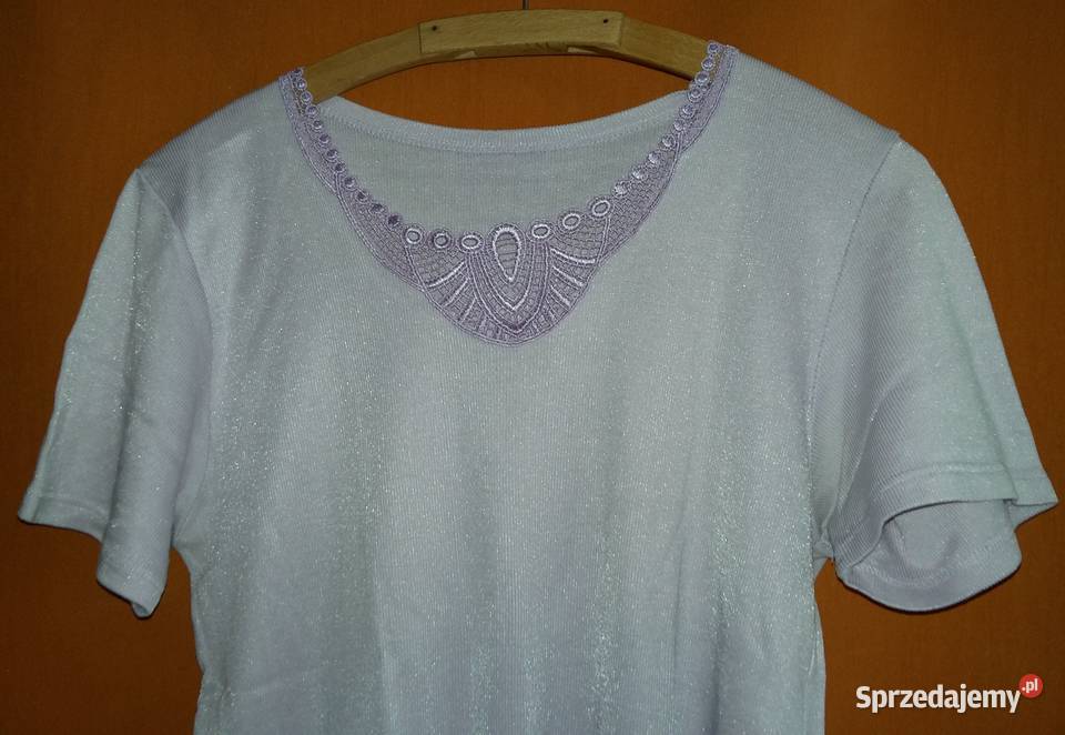 Bluzka damska z krótkim rękawem liliowaM Bluzki i koszule Łódź sprzedam