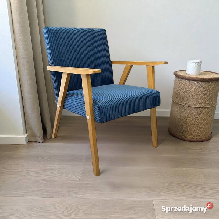 Sztruksowy fotel wypoczynkowy Retro PRL różne Tarchały Małe sprzedam