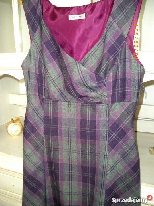 Sukienka w kratkę na jesień Orsay 38 M szary/srebrny pomorskie Tczew sprzedam