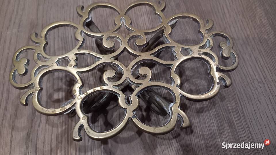 Podstawka mosiężna pod garnek żelazko Jabłka 681 Gawroniec sprzedam