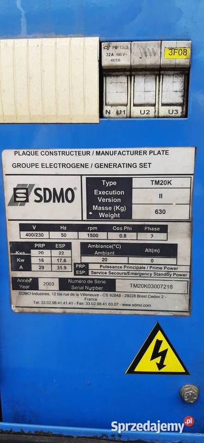 Agregat prądotwórczy SDMO 20kVA Kluczbork