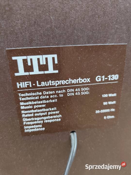 Vintage Kolumny ITT HIFILautsprecherbox G1130 Poddębice