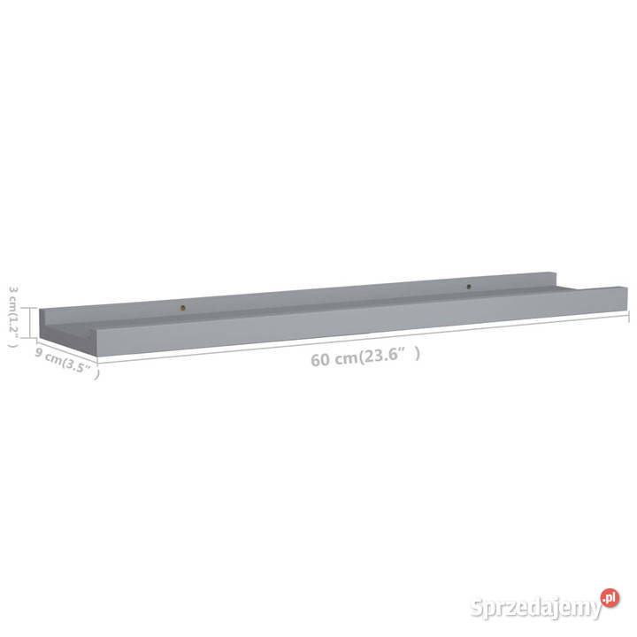 Półki ścienne na zdjęcia 2 szare 60x9x3 MDF Warszawa sprzedam