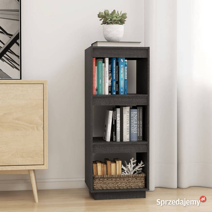 Regał na książkiprzegroda szary 40x35x103 drewno mazowieckie
