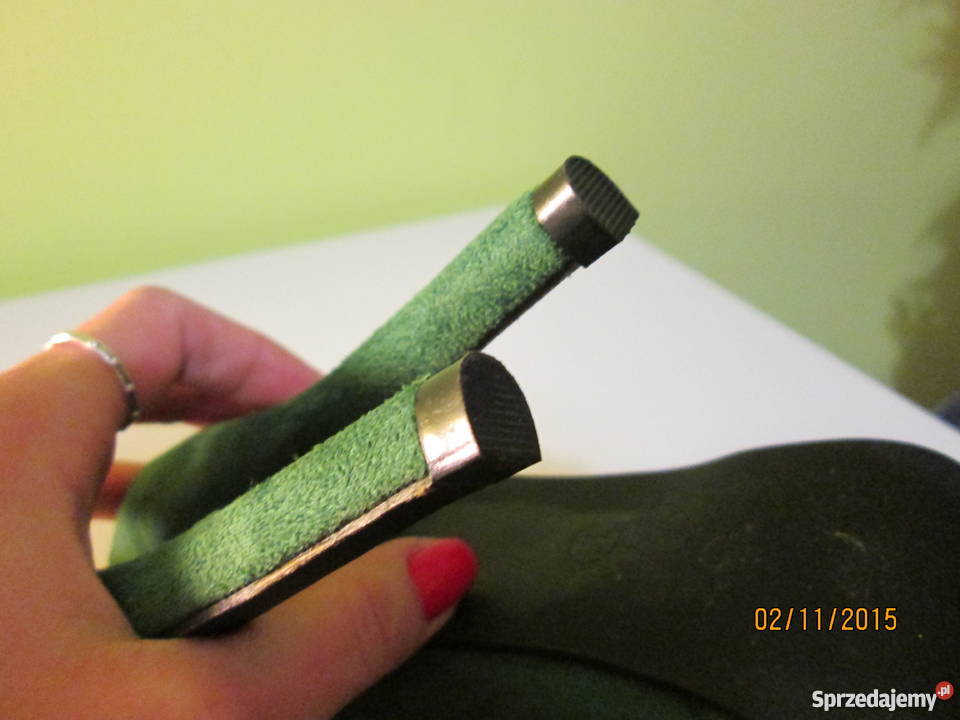 Śliczne zielone szpilki na platformie Czółenka Jastrzębie-Zdrój