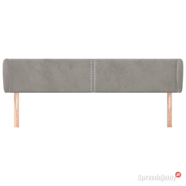 Zagłówek uszak jasnoszary 163x23x7888 aksamitny Warszawa