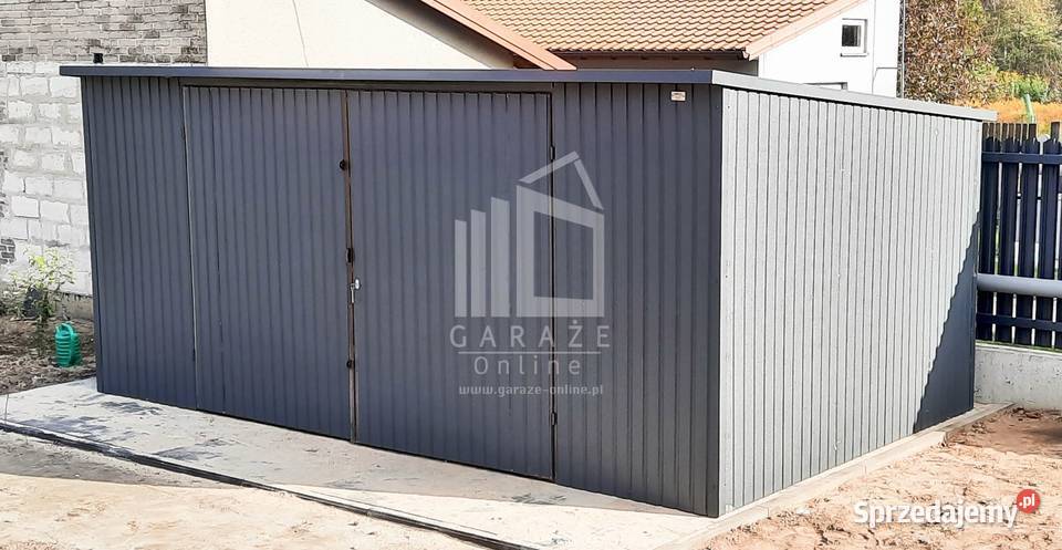 GARAŻ BLASZANY 6m x 5m spad tył Brama antracyt samodzielny dolnośląskie Wrocław