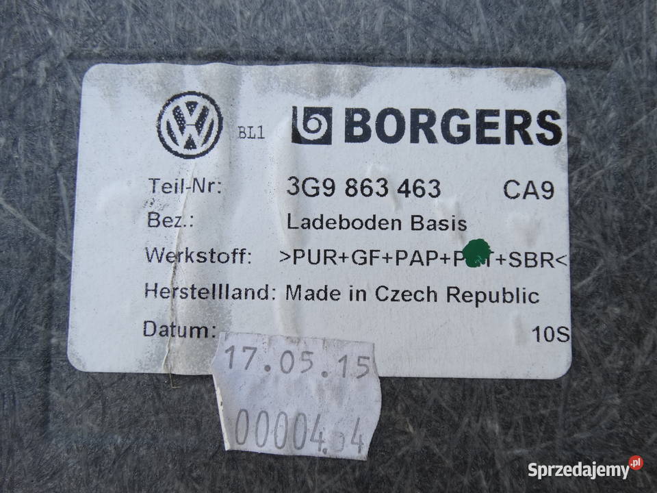 VW PASSAT B8 KOMBI AVANT WNĘTRZE BAGAŻNIKA Łosieniec