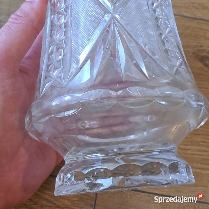 Kryształowy wazon PRL ręcznie szlifowany