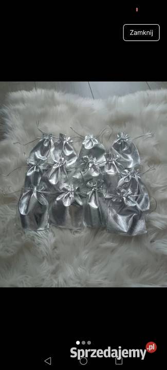 Woreczki na prezenty 13 sztuk srebrne Krosno