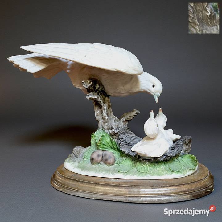 Gołębica karmiąca pisklęta biskwit Daz Pardo O Antyki, Sztuka, Kolekcje Bronisze