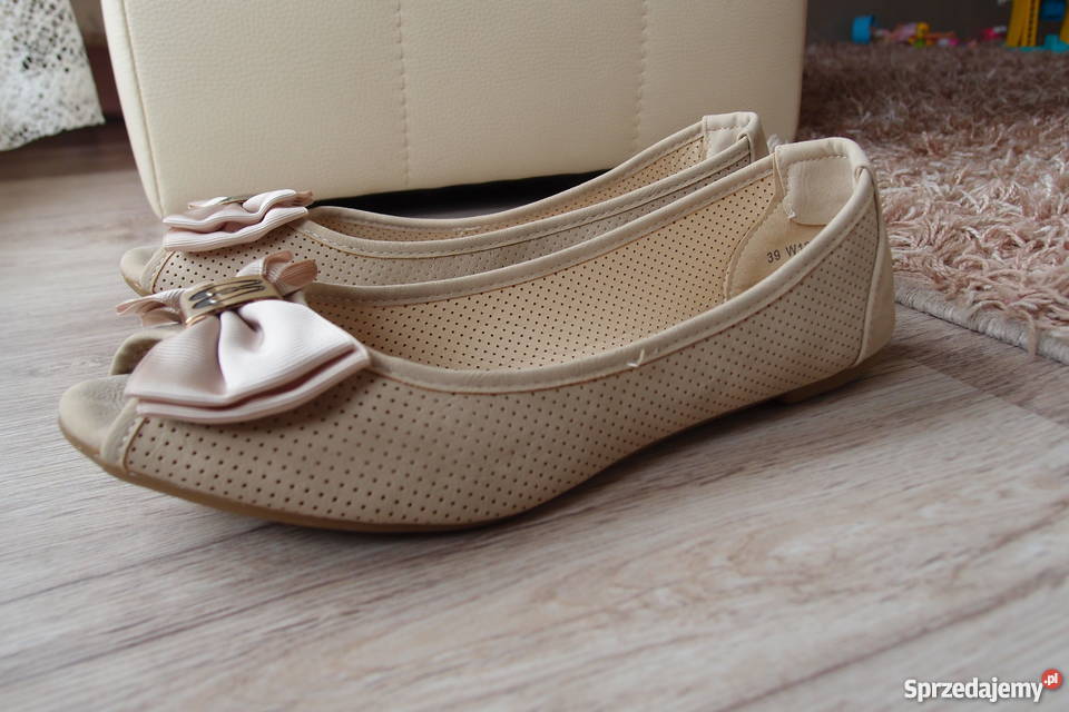 Baleriny balerinki z odkrytym palcem peep toe 39 Gdańsk