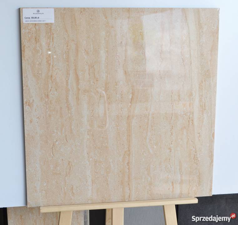 Płytka Gres Travertino 60x60 Ceramstic Połysk Podłogi i schody małopolskie Zakopane