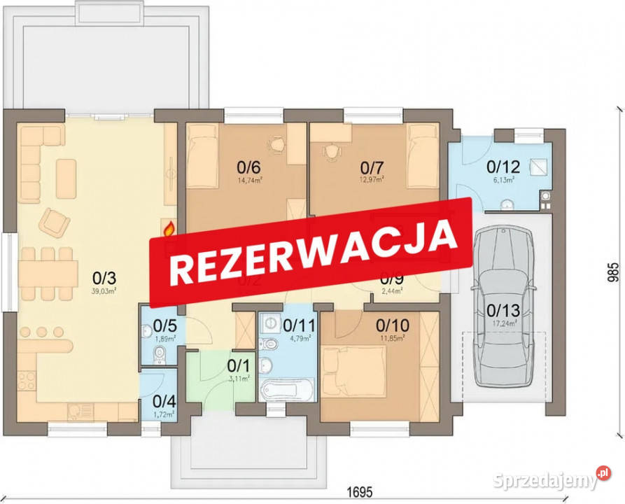 Nowy dom parterowy 128 m2 1050 ara Tarnów sprzedam