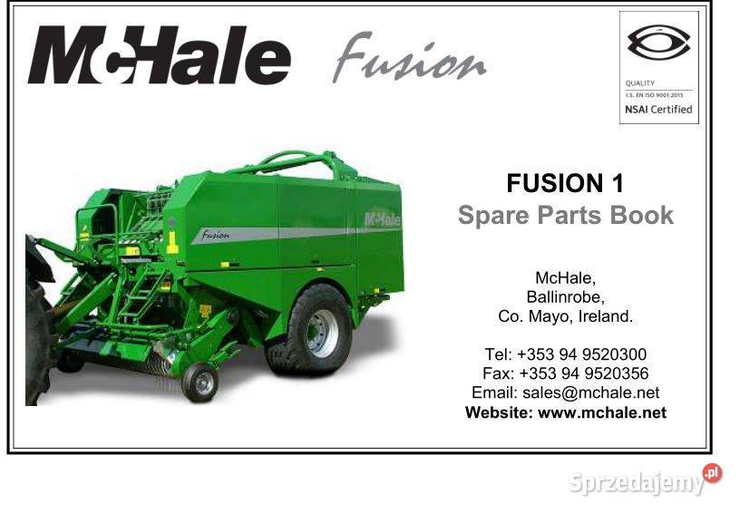 Mchale FUSION1 prasa katalog części motoryzacja, transport