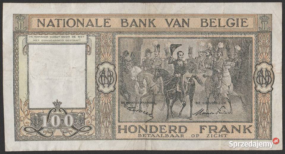 BELGIA 100 FRANKÓW 1949 LEOPOLD I Łódź