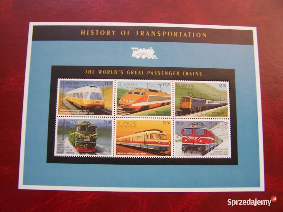 St Vincent 1995 MNH Transport Pociągi Kolej Tychy