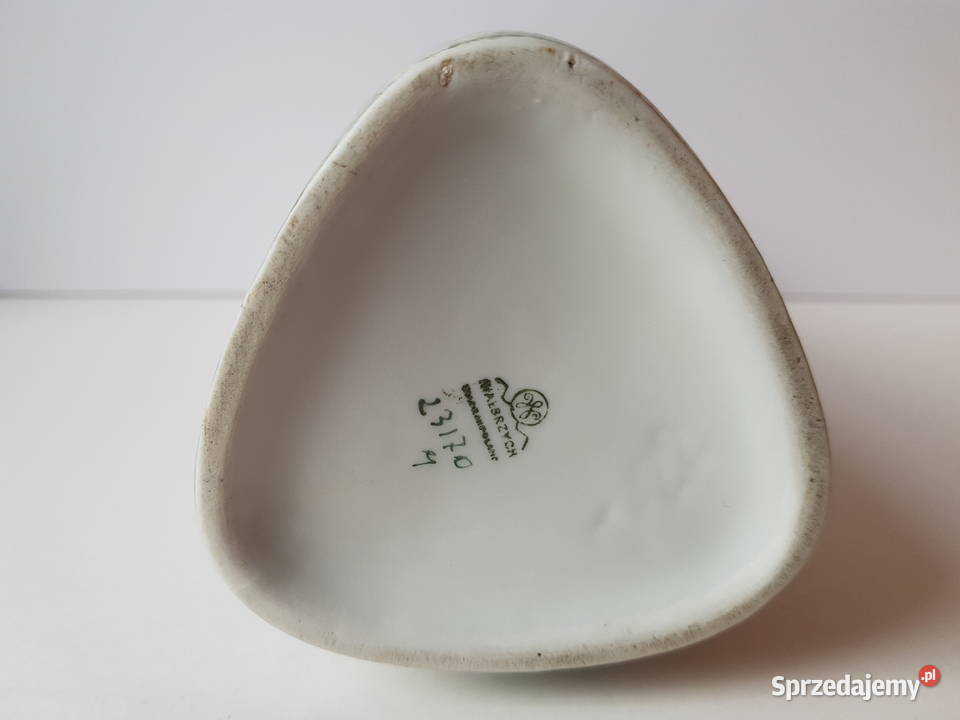 Sygnowany porcelanowy wazon marmurek Wałbrzych śląskie Dąbrowa Górnicza