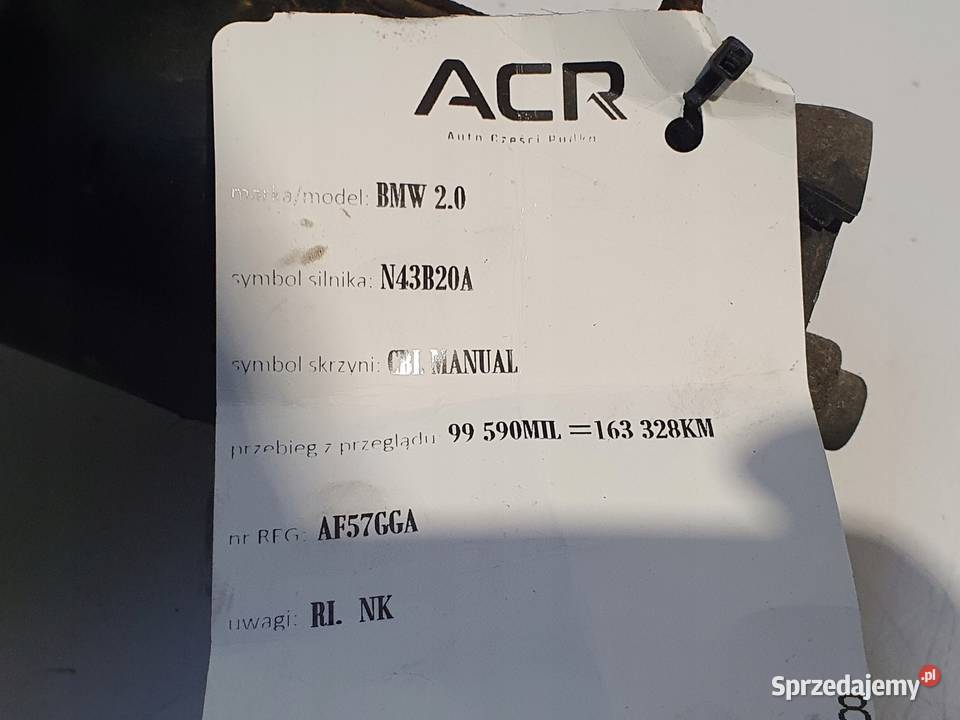 ROZRUSZNIK BMW E46 E90 E87 20 i bosch 0001138002 osobowe