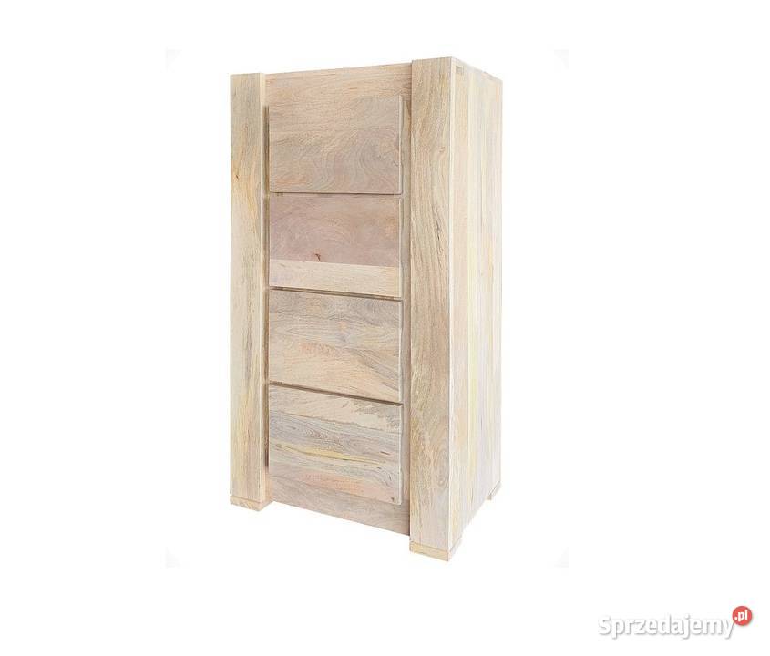 Wąska komoda z szufladami drewniana słupek