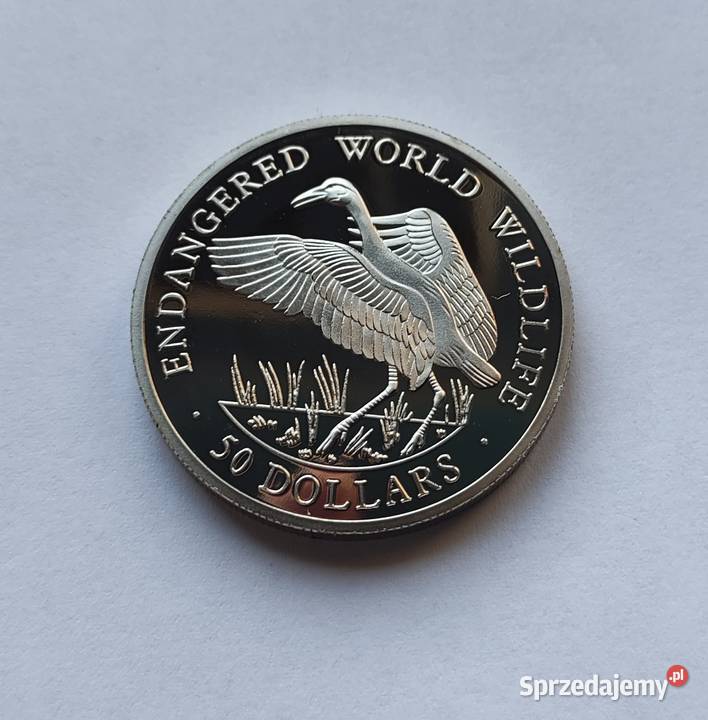 Moneta COOK ISLANDS 50 1991 Żuraw mazowieckie