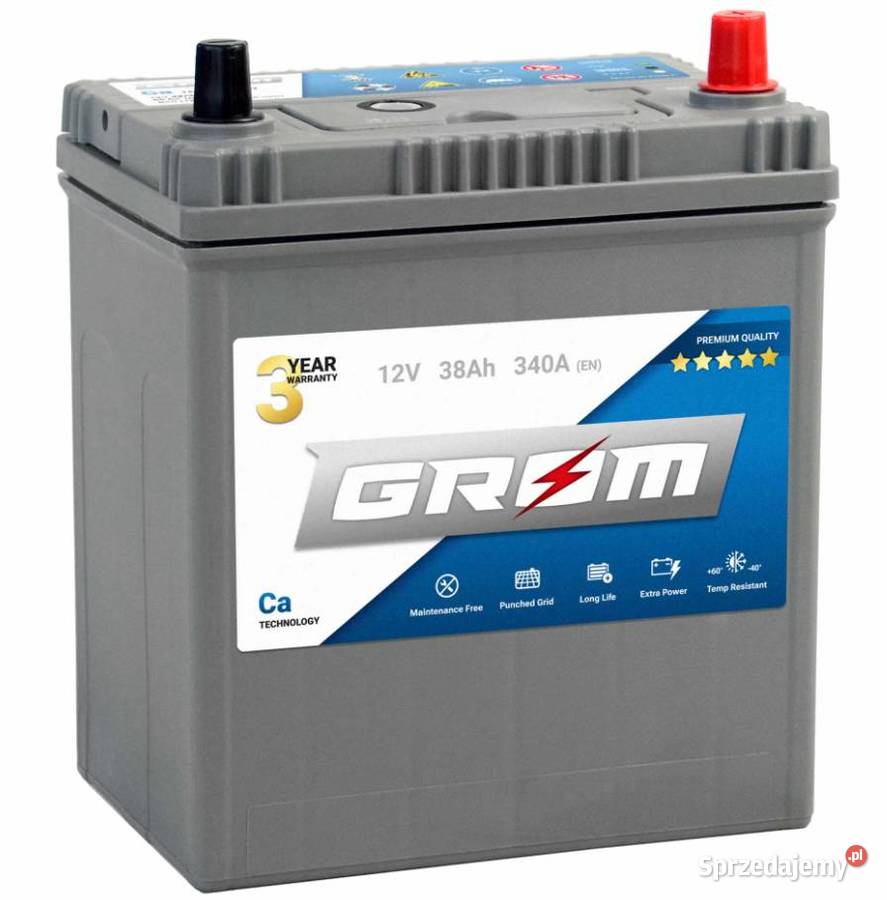 Akumulator GROM Premium 38Ah 340A EN Japan Prawy Kalisz