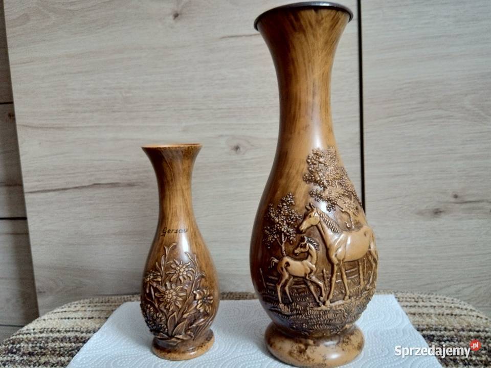 wazony z żywicy motyw kwiatowy i zwierzęcy Zielona Łąka