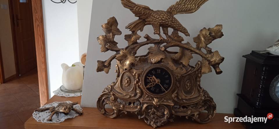 Piękny zegar na kominek i nie metal wielkopolskie Gniezno