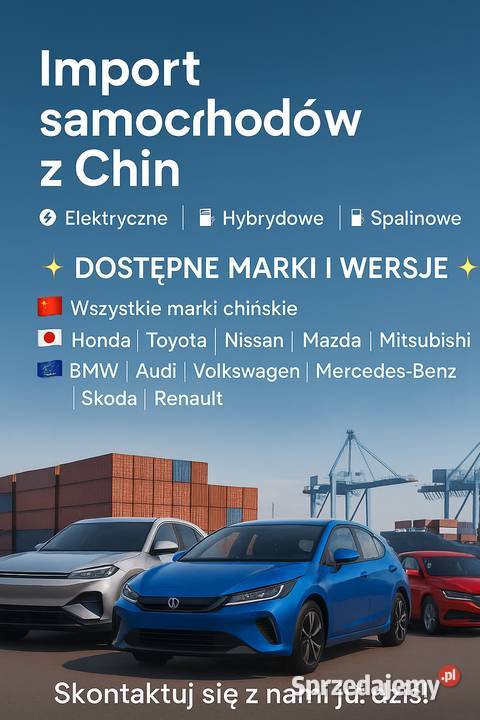 Import samochodów z Chin kompleksowa obsługa nieuszkodzony