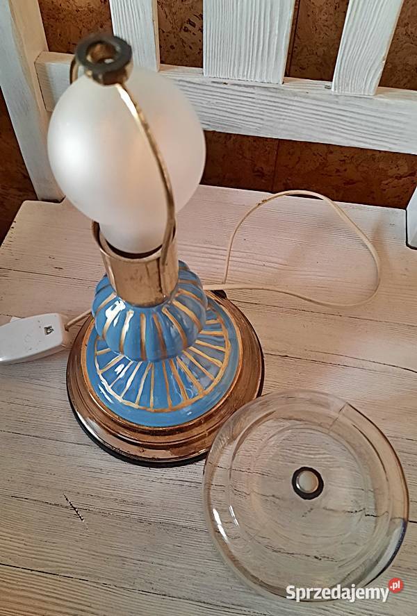 Lampa na stolik z kloszem 3 z PRL Pozostałe Ostrów Wielkopolski sprzedam