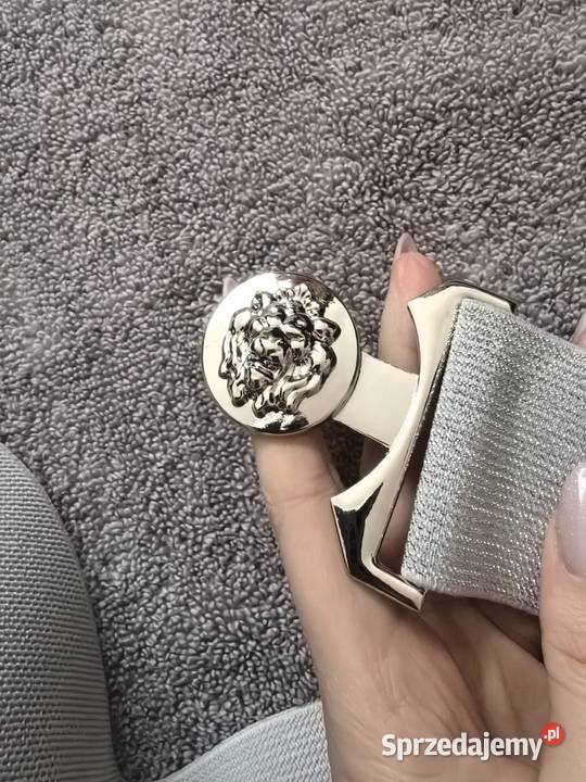 Pasek guma regulowany one size srebrny Wrocław