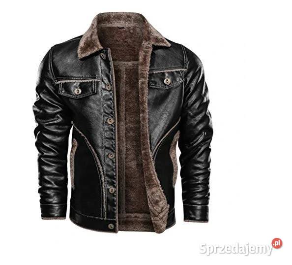 Męska skórzana kurtka pilotka Nowa Kurtki i płaszcze Pobiedziska
