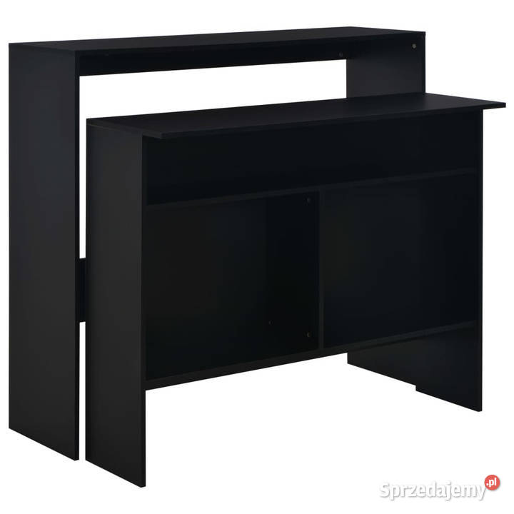 Stół barowy z 2 blatami czarny 130 x 40 x 120 Warszawa