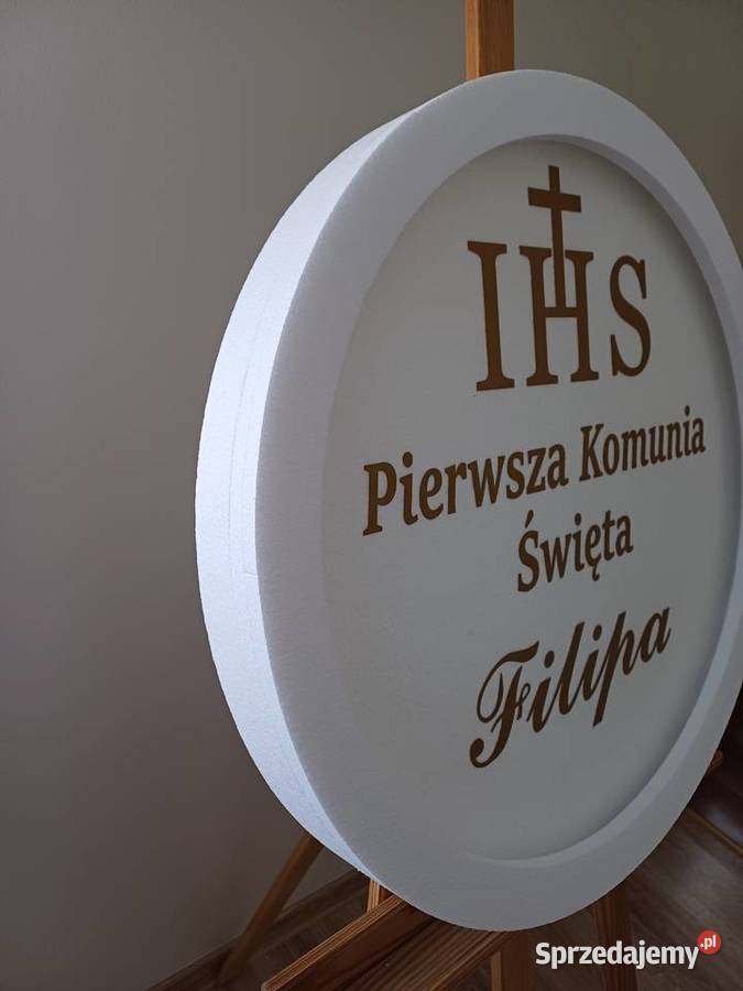 Koło z oświetleniem dekoracja Pierwsza Komunia Dobrzyca