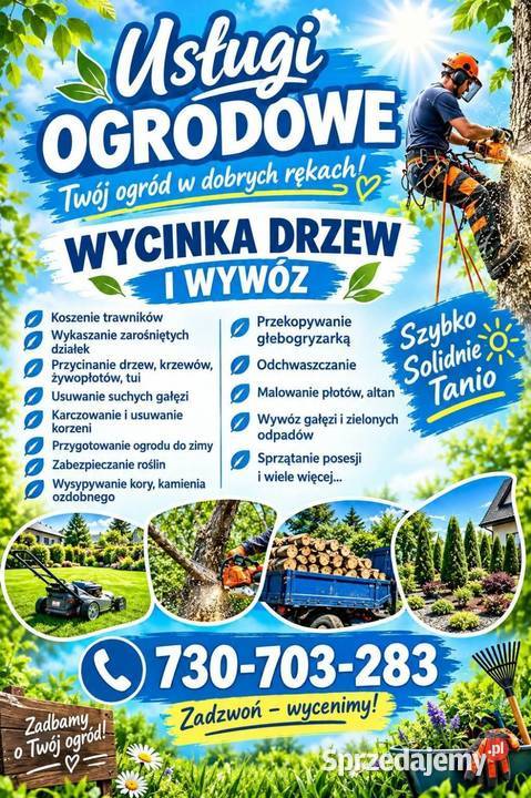 Usługi Ogrodowe Wycinka drzew i wywóz Wągrowiec prace ogrodowe