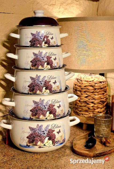Zestaw garnków emaliowanych duże pojemności Piotrków Trybunalski sprzedam