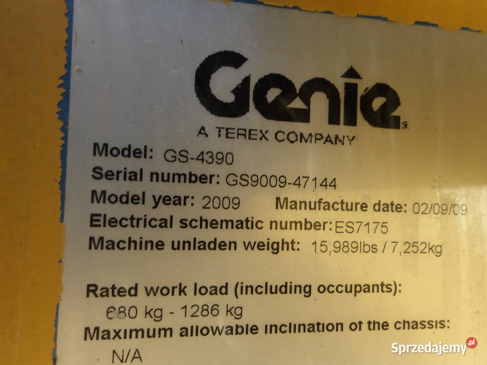 Podnośnik nożycowy spalinowy 15m 4x4 Genie Pleszew