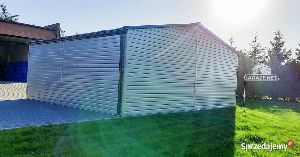 GARAŻ BLASZANY 65m x 6m DWUSPAD 2X BRAMA UCHYLNA Domki narzędziowe Łapanów