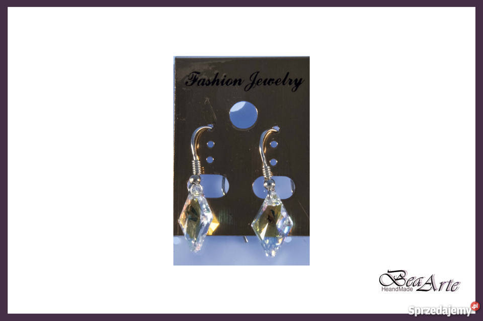 Kolczyki Swarovski migdał srebro WALENTYNKI Łysa Góra