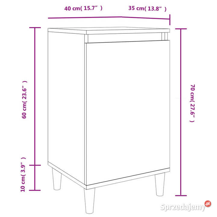 Szafka nocna szarość betonu 40x35x70 WM819636 Warszawa