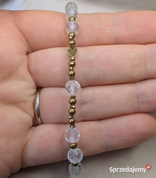 Bransoletka różaniec kamienie kryształ górski Toruń